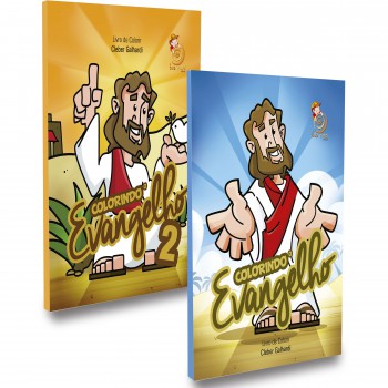 Livro De Colorir - Kit 2 Livros - Colorindo O Evangelho