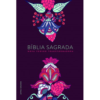 Bíblia NVT - Indian Flowers vinho: (Letra grande/capa dura)