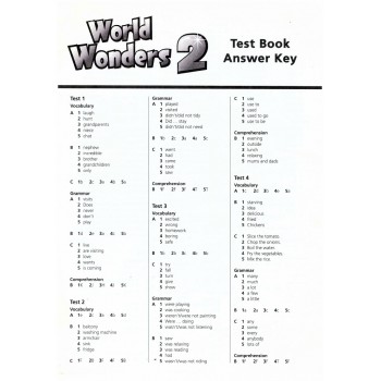 World Wonders 2: Test Book Answer Key