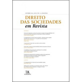 Direito Das Sociedades Em Revista: Ano 8 (outubro, 2016) Volume 16