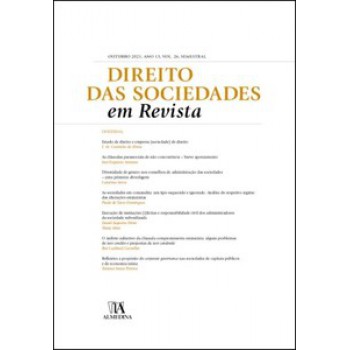 Direito Das Sociedades Em Revista: Outubro 2021, Ano Xiii, Vol. 26