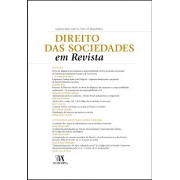 Direito Das Sociedades Em Revista: Março 2022, Ano Xiii, Vol. 27, Semestral