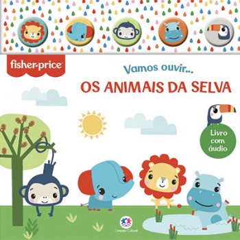 Fisher-price - Vamos Ouvir Os Animais Da Selva - Livro Sonoro Com Botão De Silicone