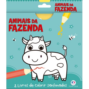 Animais Da Fazenda - 2 Livros De Colorir Sanfonados