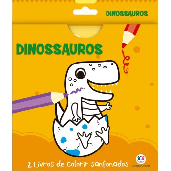 Dinossauros - 2 Livros De Colorir Sanfonados