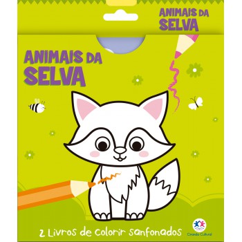 Animais Da Selva - 2 Livros De Colorir Sanfonados