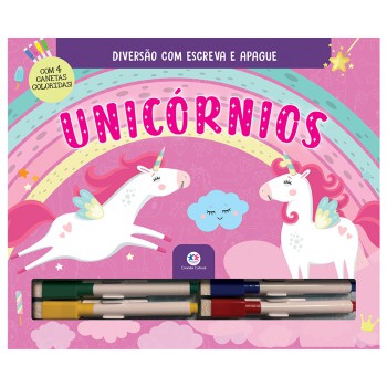 Unicórnios - Com Canetas Coloridas Para Escrever A Apagar