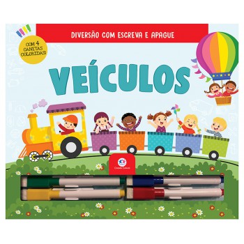Veículos - Com Canetas Coloridas Para Escrever A Apagar