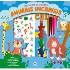 Animais Incríveis - Kit Livro Com Lapiseira, Lápis Borracha E Adesivos