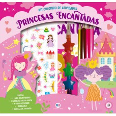 Princesas Encantadas - Kit Livro Com Lapiseira, Lápis Borracha E Adesivos