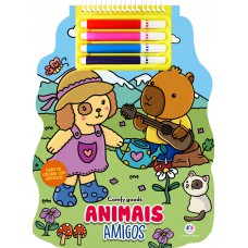 Animais Amigos: Colorir Com Adesivos E Canetinhas