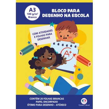 Bloco Para Desenho A3 180g - 20 Olhas Brancas