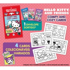 Hello Kitty - Comfy And Cozy 4 Cards Para Colorir E Colecionar