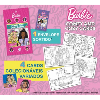 Barbie - Comfy And Cozy 4 Cards Para Colorir E Colecionar