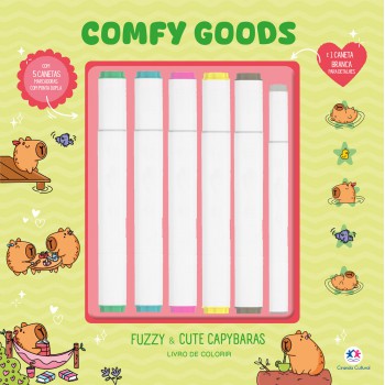 Uzzy E Cute Capibaras - Livro De Colorir Com 6 Marcadores