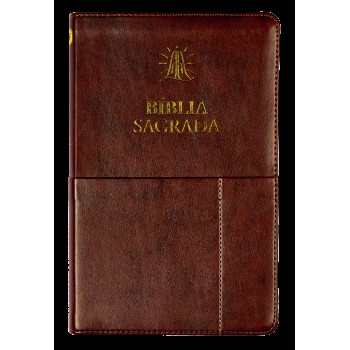 Bíblia Sagrada Slim Ac, Luxo, Couro-soft , Marrom, Com Bolso