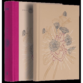 Bíblia Diária, Nvi, Tecido Sobre Capa Dura, Coração Florido, Leitura Perfeita - Comece Sua Jornada De 365 Dias Com A Bíblia Em Qualquer Momento Do Ano