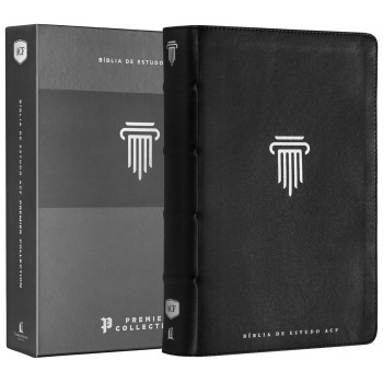 Bíblia De Estudo Ac, Couro Legítimo Preto, Leitura Perfeita, Premier Collection | Com Comentários Da King James Study Bible
