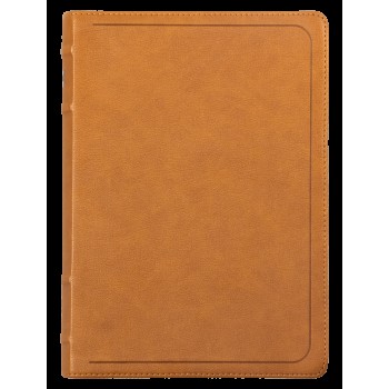 Bíblia Ac Com Referências Cruzadas E Palavras De Jesus Em Azul, Couro-soft Mostarda, Letra Grande, Leitura Perfeita