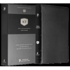 Bíblia Ac, Couro Legítimo Preto, Letra Grande, Leitura Perfeita, Premier Collection | Com Letras De Jesus Em Azul E Referências Cruzadas