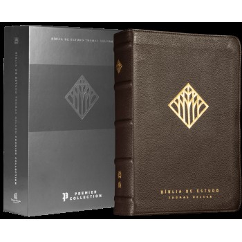 Bíblia De Estudo Thomas Nelson, Nvi, Capa Em Couro Legítimo Marrom, Leitura Perfeita, Premier Collection | Bíblia Com Mais De 50 Mil Recursos