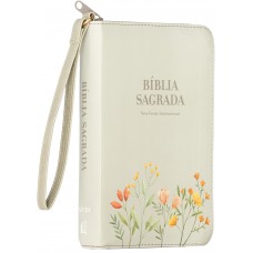 Bíblia Pocket Nvi, Capa Luxo Florida Com Alça, Leitura Perfeita