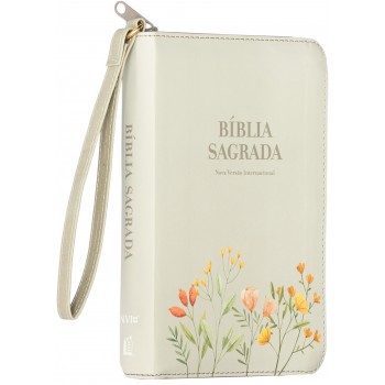 Bíblia Pocket Nvi, Capa Luxo Florida Com Alça, Leitura Perfeita
