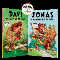 Davi, O Campeão De Deus & Jonas, O Mensageiro De Deus - Livro Vira-vira Com Duas Histórias Bíblicas Ilustradas E Atividades De Leitura