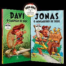 Davi, O Campeão De Deus & Jonas, O Mensageiro De Deus - Livro Vira-vira Com Duas Histórias Bíblicas Ilustradas E Atividades De Leitura