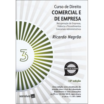 Curso De Direito Comercial E De Empresa - Vol. 3 - 16ª Edição 2022