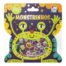 Livro Com Adesivos Fofinhos: Monstrinhos