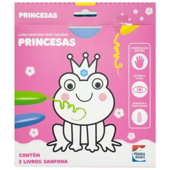 Livro-sanfona Para Colorir: Princesas