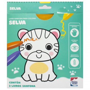 Livro-sanfona Para Colorir: Selva