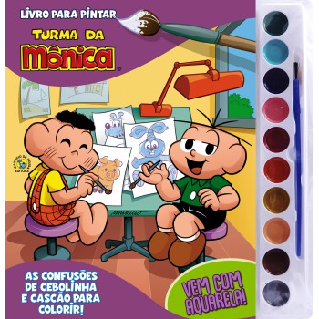 Turma Da Mônica Livro Para Pintar Com Aquarela: Cebolinha E Cascão