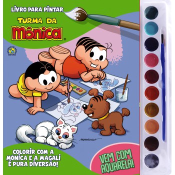 Turma Da Mônica Livro Para Pintar Com Aquarela: Mônica E Magali