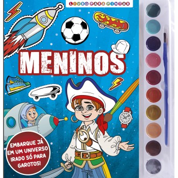 Meninos Livro Para Pintar Com Aquarela