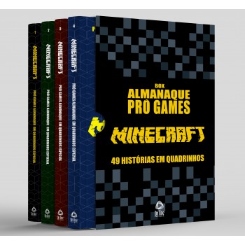 Coleção Pró-games Almanaque Em Quadrinhos Minecraft - Box Com 4 Livros