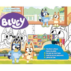 Bluey Colorindo Com Adesivos Especial