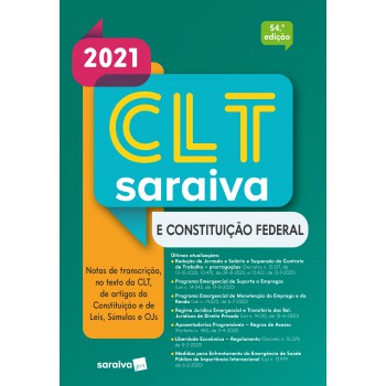 Clt Saraiva E Constituição Federal - Tradicional