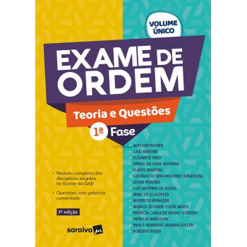 Exame De Ordem 1ª Fase - Volume único - 3ª Edição 2021: Teoria E Questões