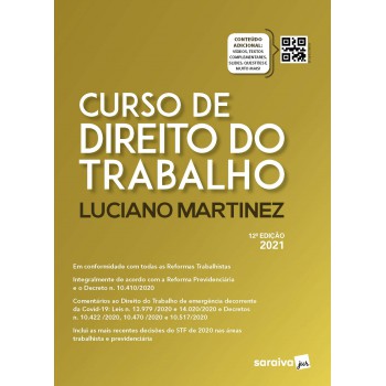 Curso De Direito Do Trabalho - 12ª Edição 2021