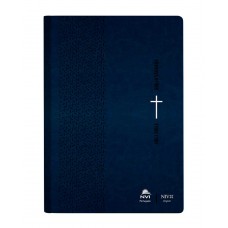 Bíblia Nvi Português/inglês - Capa Luxo - Azul