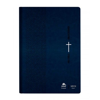 Bíblia Nvi Português/inglês - Capa Luxo - Azul