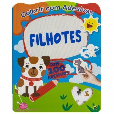 Colorir Com Adesivos: Filhotes