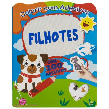 Colorir Com Adesivos: Filhotes