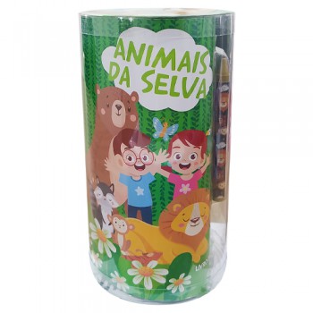 Mini Tubo Histórias Para Colorir - Animais Selva