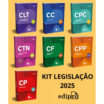 Kit Coleção Legislação 2025 - Constituição Ederal 2025 + Clt 2025 + Código Civil 2025 + Código De Processo Civil 2025 + Código Penal 2025 + Código De Processo Penal 2025 + Código Tributário 2025