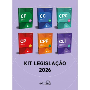 Kit Legislação 2026 - Constituição Federal 2026 + Clt 2026 + Código Civil 2026 + Código De Processo Civil 2026 + Código Penal 2026 + Código De Processo Penal 2026