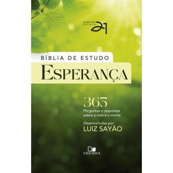 Bíblia De Estudo Esperança - Capa Dura - Verde Luzes: 365 Perguntas E Respostas Sobre A Vida E A Morte