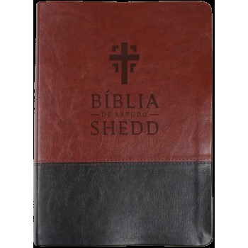 Bíblia De Estudo Shedd - Couro Sintético Marrom E Preto